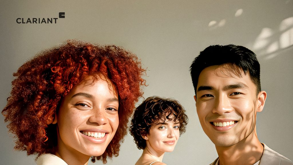 Portrait de trois personnes illustrant les tendances slow beauty de Clariant